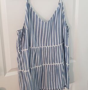 Pretty Blue & White Stripe Tank